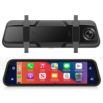 Dash Cam táctil de doble lente con CarPlay - 9.66" - Negro