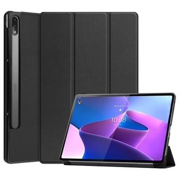 Funda Inteligente de Tres Pliegues para Lenovo Tab P12 Pro - Negro