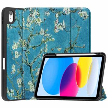 Funda Inteligente de Tres Pliegues para iPad (2022) - Flores Blancos