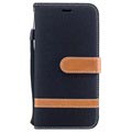 Funda Two-Tone Jeans para iPhone X / iPhone XS - Estilo Cartera - Negro