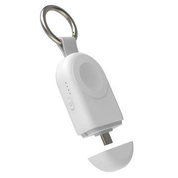 U16 Para Apple Watch AirPods Smartwatch Cargador Mini Magnetic Wireless Charging Pad con enchufe Type-C - Blanco