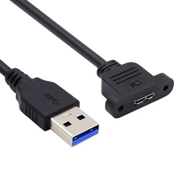 U3-083-AM 50cm Tipo-A USB 3.0 Macho a Micro 3.0 Tipo-B Hembra Convertidor 5Gbps Tipo de montaje de tornillo Cable de extensión