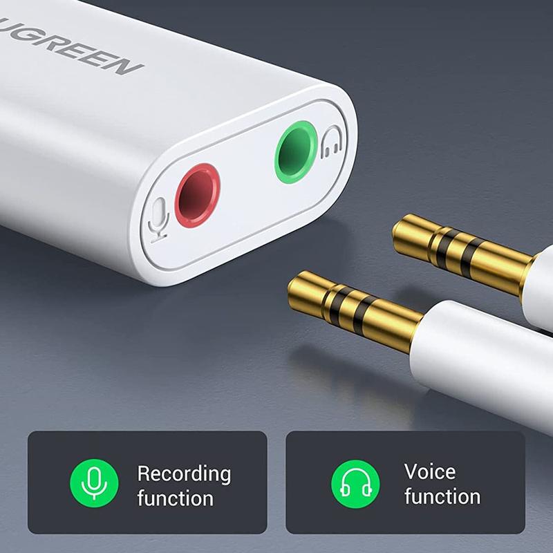 UGREEN 30724 Adaptador de Audio USB Tarjeta de Sonido de Audio Estéreo ...