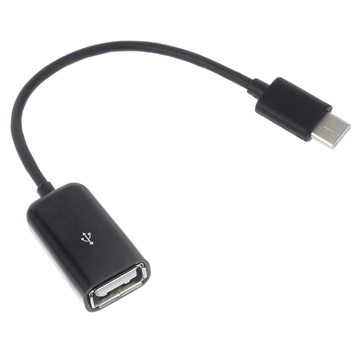 Cable Adaptador USB 3.1 Tipo-C / USB 2.0 OTG - 15cm - Negro