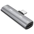 Hat Prince HC-13 USB-C / 3.5mm & Type-C Audio Adapter - Silver