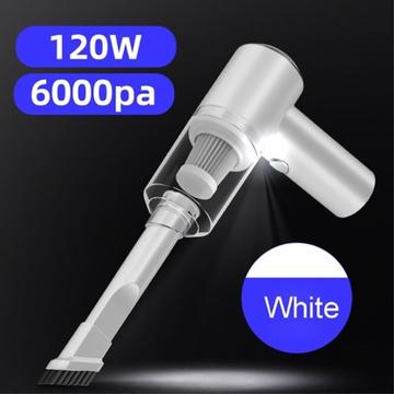 Aspirador de coche inalámbrico recargable por USB 6000Pa - Blanco