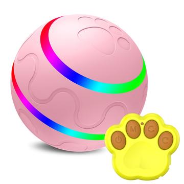 Pelota de juguete autojugable con LED, recargable por USB y con mando a distancia