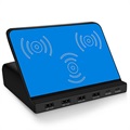 7-in-1 Multifunctional Wireless Charging Station - QC3.0, Qi - EU Plug