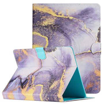 Funda Folio Universal para Tablet con Diseño de Mármol - 10" - Morado