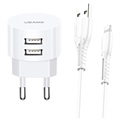 Hoco Z27 Car Charger and Lightning Cable - 1m - White