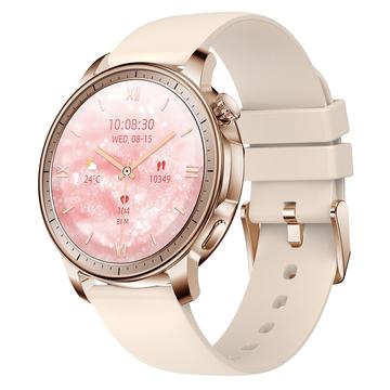 V65 Reloj inteligente con pantalla táctil AMOLED de 1,32 pulgadas Pulsera deportiva para mujer, correa de silicona