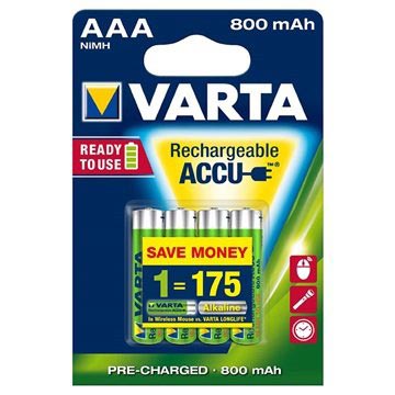 Pilas Recargables AAA Varta Ready2Use - 800mAh