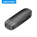Vention Lector de tarjetas 2 en 1 USB 2.0 - Adaptador externo de tarjetas de memoria SD y TF