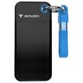 Verbatim 32191 SSD de bolsillo con llavero - 1TB, cable USB 3.2 Gen.2 - Negro / Azul