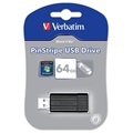 Memoria USB Verbatim PinStripe - Negro - 64GB