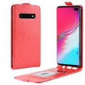 Samsung Galaxy S10 5G Vertical Flip Case with Card Holder - Red