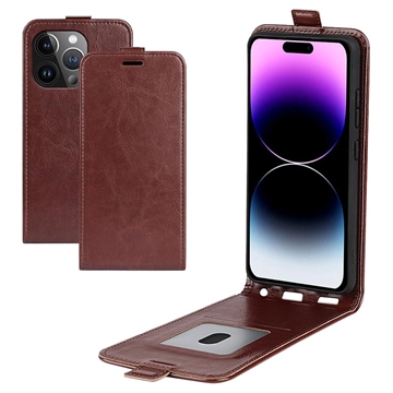 Funda con Tapa Vertical para iPhone 15 Pro Max - Marrón