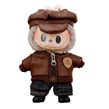 Conjunto Vintage Estilo Aviador para Muñeca Labubu 17cm - 5 Pzs. - Cafe