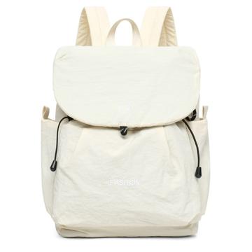 Mochila de lona de gran capacidad Vintage Color Block - Beige