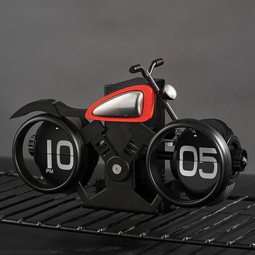 Reloj de sobremesa mecánico de motocicleta de época - Negro / Rojo