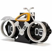 Reloj de sobremesa mecánico de motocicleta vintage - Plata / Naranja