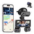 W3 Dash Cam y Cámara Trasera WiFi de Cuatro Lentes - Visión Nocturna 2K, GPS, Detección de Colisión - Negro
