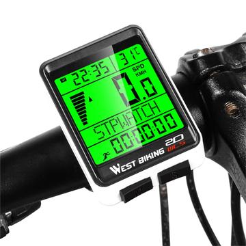 WEST BIKING Ciclocomputador inalámbrico MTB Carretera Pantalla retroiluminada impermeable Velocímetro ciclismo