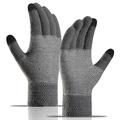 WM 1 Par Unisex de punto Guantes calientes Pantalla táctil Stretchy Mitones Guantes de punto forro - Gris