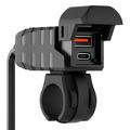 Cargador rápido para moto WUPP CS-2100A1 USB-A y Tipo-C de doble puerto con voltímetro LED