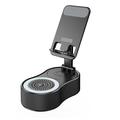 WYS-2303BT Soporte para teléfono 3 en 1 con altavoz Bluetooth y batería - Negro