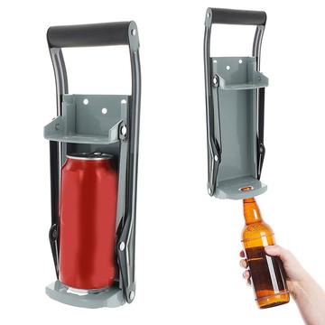 Aplastador de latas y abrebotellas de pared - Gris