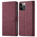 Funda para iPhone 13 Pro Max - Estilo Cartera - Vino Tinto