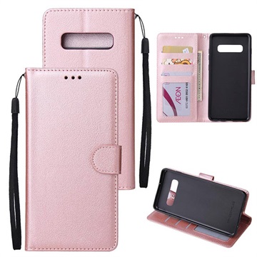 Funda para Samsung Galaxy S10+ - Estilo Cartera - Rosa Dorado