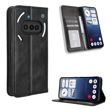 Funda de cartera con cierre magnético para Nothing Phone (3a) - Negro