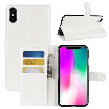 Funda con Cierre Magnético para iPhone XR - Estilo Cartera - Blanco