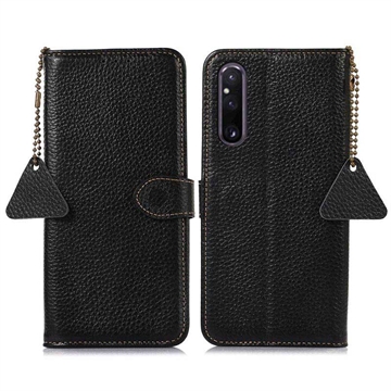 Funda con RFID para Sony Xperia 1 V - Estilo Cartera - Negro