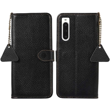 Funda con RFID para Sony Xperia 10 V - Estilo Cartera - Negro