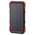 Power Bank Solar/Cargador Inalámbrico Resistente al Agua - 20000mAh - Rojo