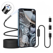 Cámara endoscópica impermeable de 8mm para iPhone, iPad, Smartphones, Tablet - 3m