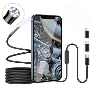 Cámara endoscópica impermeable de 8mm para iPhone, iPad, Smartphones, Tablet - 3m