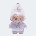 Impermeable con Capucha para Muñeca Labubu 17cm - Morado