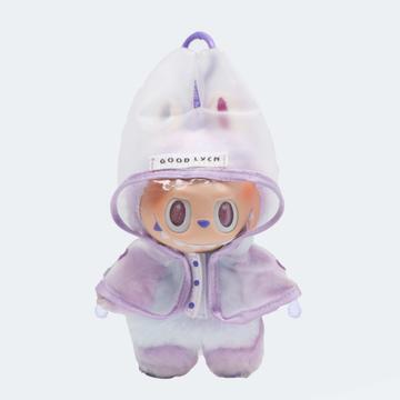 Impermeable con Capucha para Muñeca Labubu 17cm - Morado