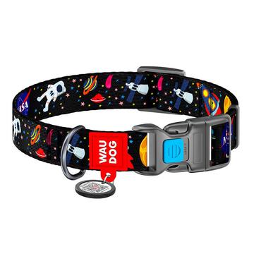 Waudog Collar de perro de nylon con código QR - Tamaño L