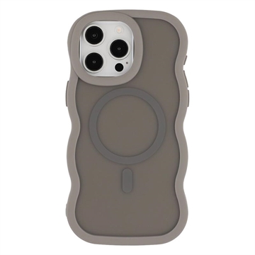 Funda híbrida magnético con borde ondulado para iPhone 15 Pro Max - Gris