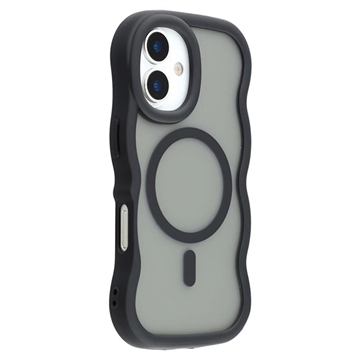 Funda híbrida magnético con borde ondulado para iPhone 17 - Negro