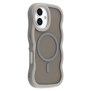 Funda híbrida magnético con borde ondulado para iPhone 17 - Gris