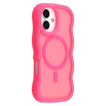 Funda híbrida magnético con borde ondulado para iPhone 17 - Rosa Fuerte