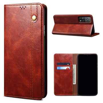 Funda Waxy Series para Xiaomi 11T/11T Pro - Estilo Cartera - Marrón