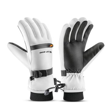 West Biking YP0211271 Guantes de esquí impermeables con soporte táctil - M - Blanco