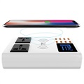 Fast Charging 8-Port USB Desktop Charger with LED Monitor - White